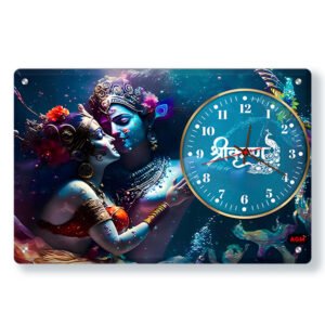 Wall Decor Clock - Time Meets Serenity - Lord Krishna - Radhe Priya