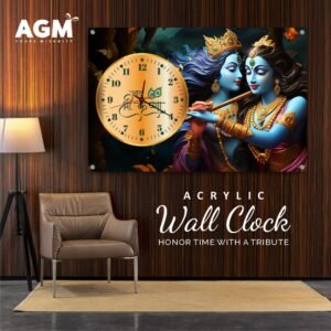 Wall Decor Clock - Time Meets Serenity - Lord Krishna - Kishore Kishori