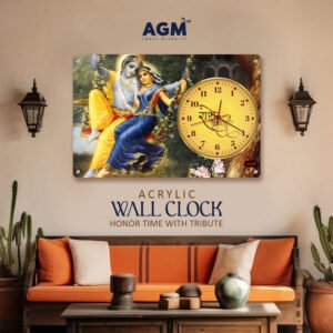 Wall Decor Clock - Time Meets Serenity - Lord Krishna - Radhe Shyam