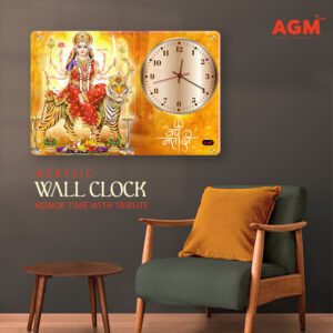 Wall Decor Clock - Time Meets Serenity - Maa Durga - Vijaya Mahashakti