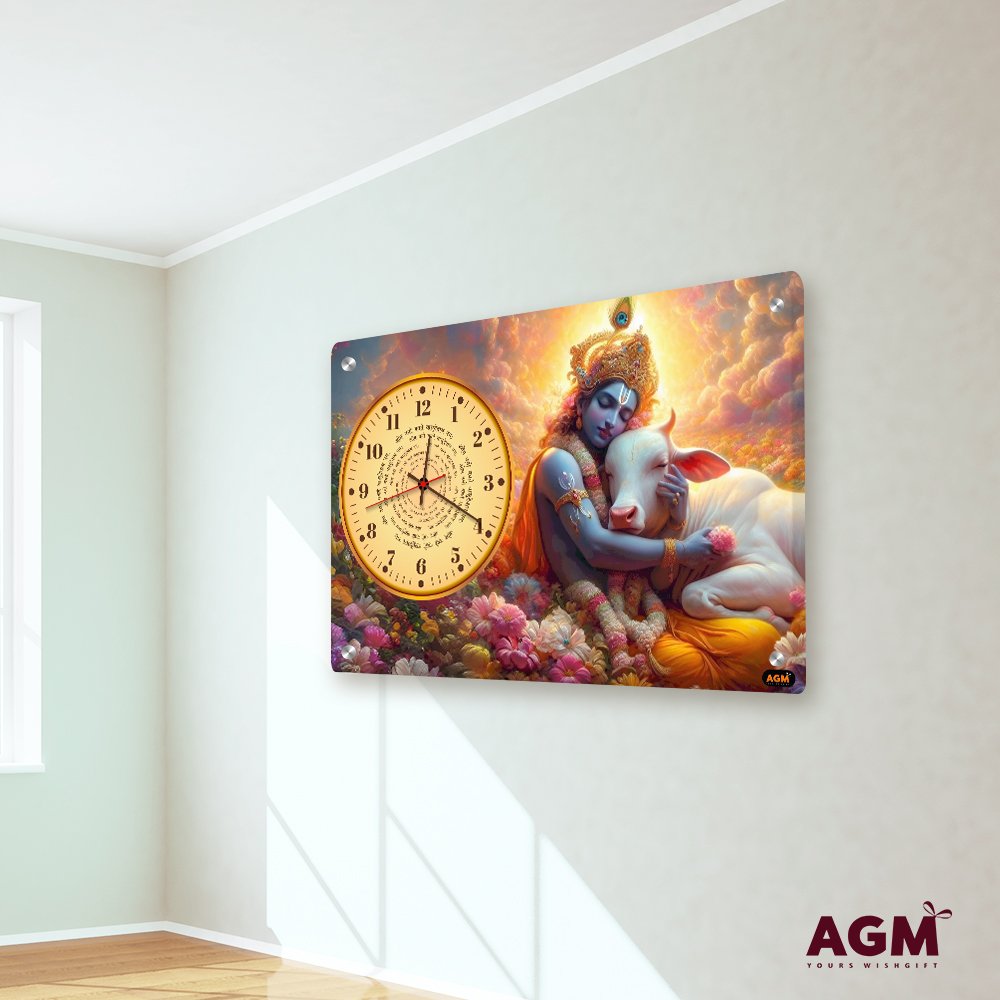 Wall Decor Clock - Time Meets Serenity - Lord Krishna - Divya Gopala - Image 2