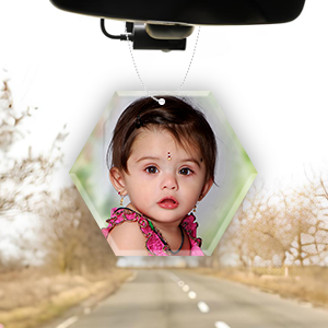 Personalized Car Hanging - Hexagon