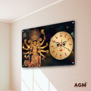 Wall Decor Clock - Time Meets Serenity - Maa Durga - Asur Vinashini