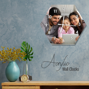 Personalized Acrylic Wall Clock - Time Meets Artistry - Hexagon