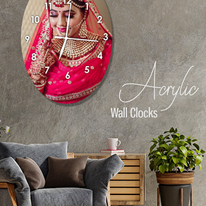 Personalized Acrylic Wall Clock - Time Meets Artistry - Oval