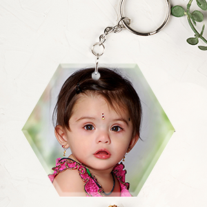 Personalized Keyring - Hexagon